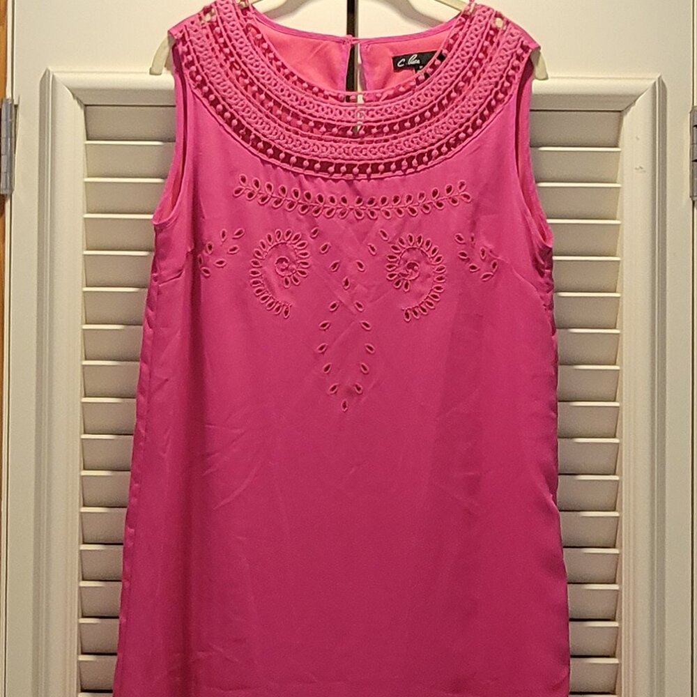 C. Luce Hot Pink Embroidered Dress